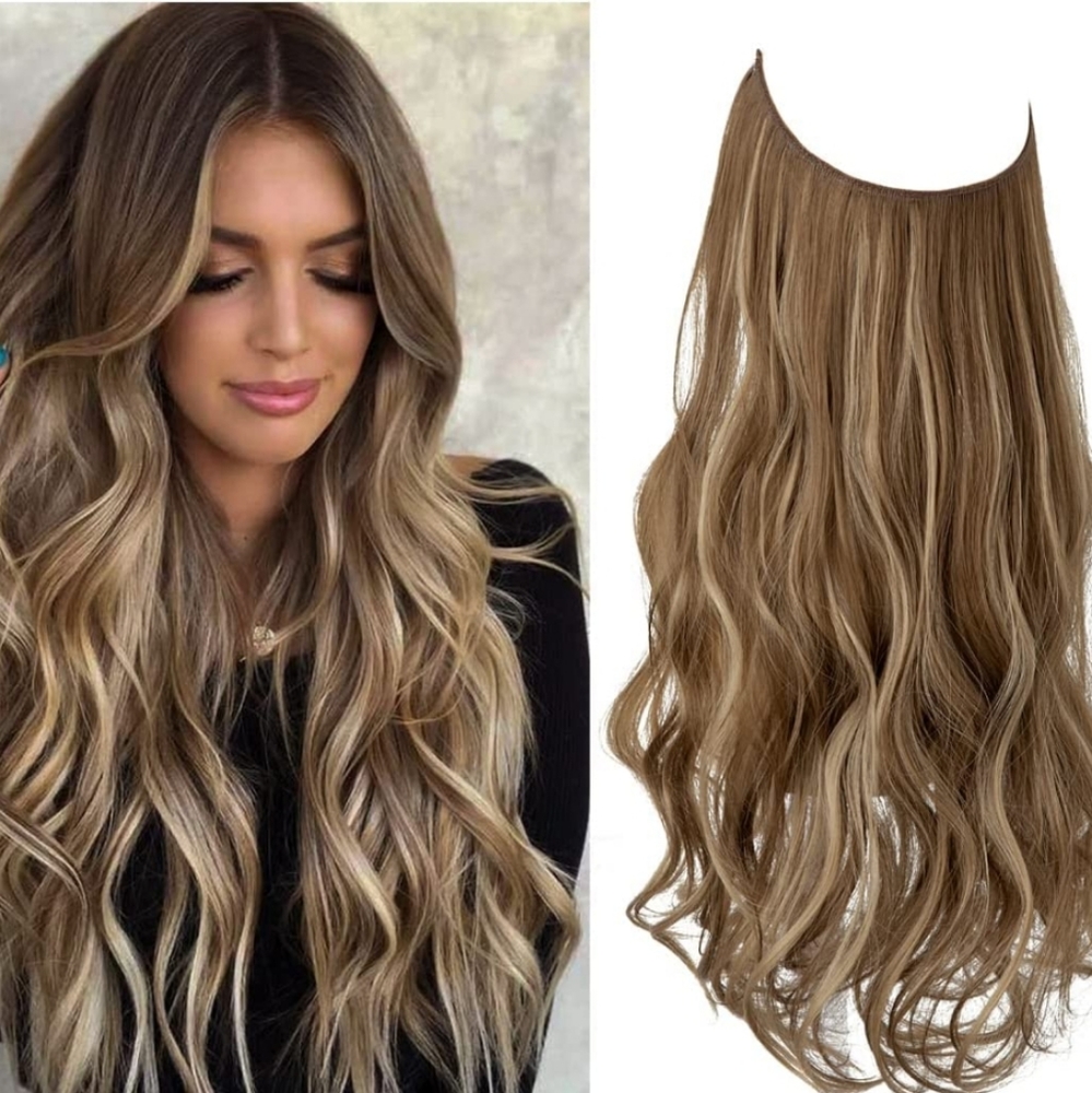 Ombre Hair Extensions Medium Brown With Ash Blonde Adjustable Headband